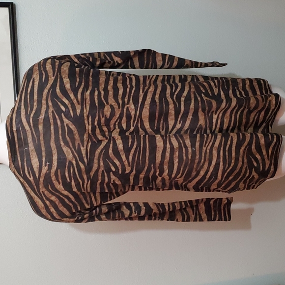 MICHAEL KORS Women's Brown/Black Zebra Print Long Sleeve Tunic Top-EUC-Sz S - Picture 5 of 13